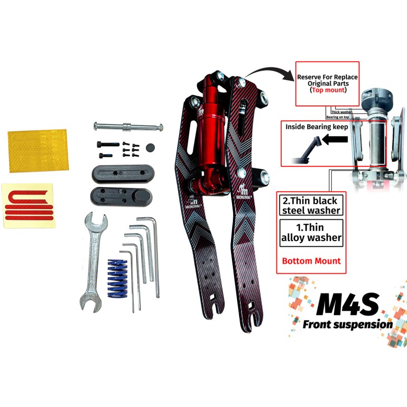 Przednie zawieszenie Monorim M4S Xiaomi 4, 4 Pro & Mi 4 Lite – Czesci zamienne & amortyzator hulajnoga Monorim - 1  