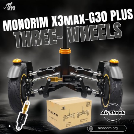 Monorim X3 Max Air perednya pidviska z dvoma kolyamy dlya Ninebot Max G30 & podobnykh skuteriv – Zapchastyna & amortyzator Monor