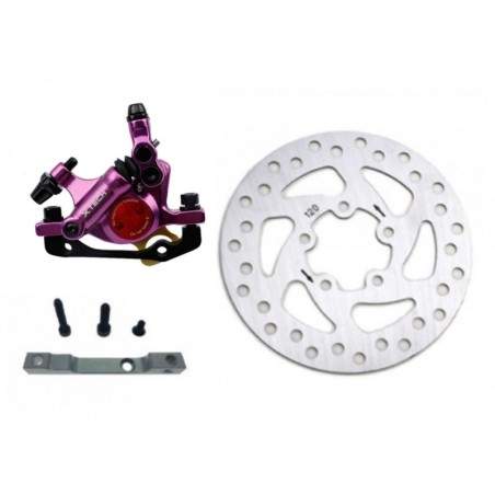 Kit de freio xTech roxo completo para Xiaomi M365, 1S, Essential, Pro2 ou M365 Pro. ZOOM xTech - 2 Kit de freio xTech roxo compl