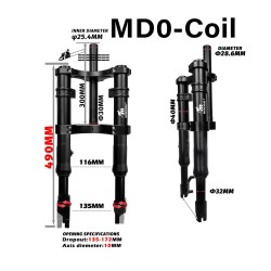 Predne odpruzenie Monorim MD0 Coil Spring 490mm x 165mm  - 15 
Kompatibilita: Monorim MD0 Coil Spring 490mm x 165mm pre kompatib