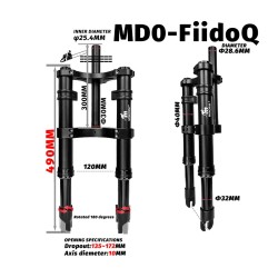 Monorim MD0-FiidoQ framfjadring  - 8 
Kompatibilitet: Monorim MD0-FiidoQ framfjadring for Fiido Q (Q1/Q1S) och kompatibla mini e