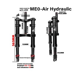 Priekine pakaba Monorim ME0 Air - Hidraulic version 565mm x 165mm  - 11 
Suderinamumas: Monorim ME0 Air priekine pakaba Hidrauli