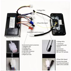 Synusoidalnyi brushless motor kontroler kit 48V 84V 50A 3000W z akseleratorom ta ekranom  - 12 Spysok produktiv

Kontroler 50A +