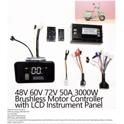 Sinusovy regulator bezkartacoveho motoru sada 48V 84V 50A 3000W s plynem a displejem  - 13 Seznam produktů

Řadič 50A + 1 plynov