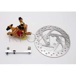 Set de frână complet Gold xTech pentru Xiaomi M365, 1S, Essential, Pro2 sau M365 Pro. ZOOM xTech - 4 Set de frână complet Gold x