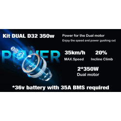 Kit Dual Monorim D32 350w per monopattini elettrici Xiaomi o simili. Monorim - 1 Kit Dual Monorim D32 350w per monopattini elett