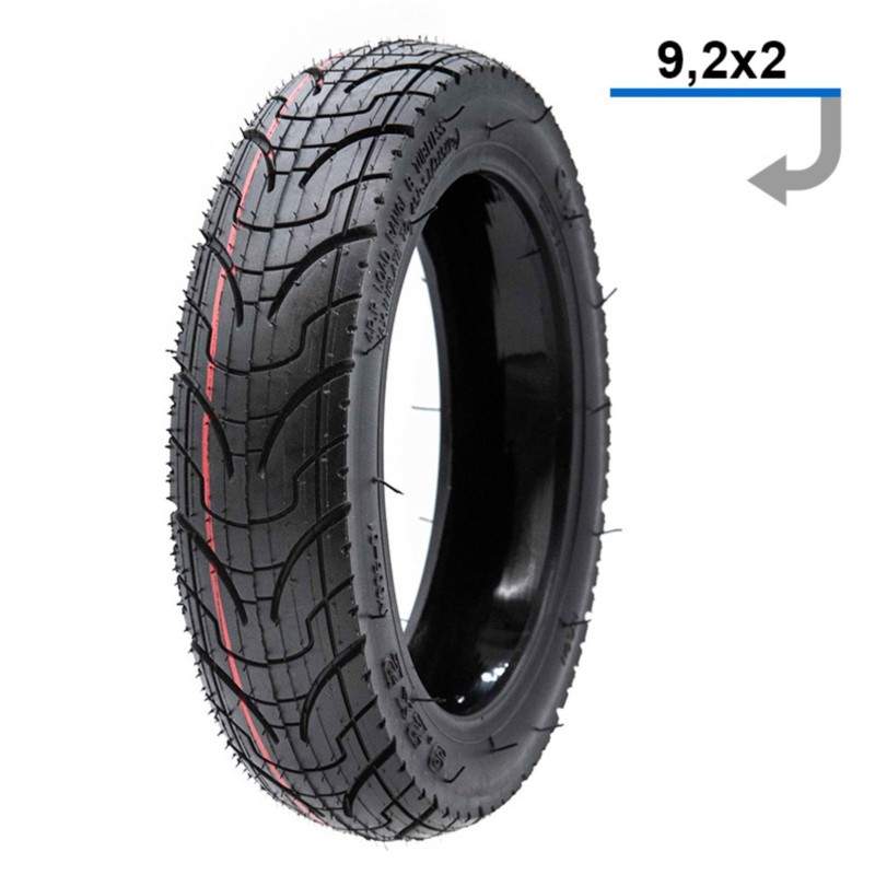Neumático tubeless 9,2x2 con gel antiperforante para patinete eléctrico Xiaomi M365, Pro, Pro2, Essential, Mi3 o similar  - 1 Ne
