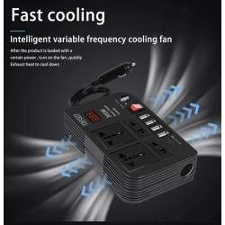 Invertor z 12V na 220V na nabíjanie skútra alebo elektrického bicykla v obytnom aute / karavane  - 1 Invertor z 12V na 220V na n