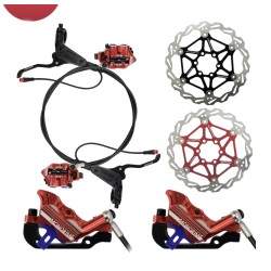 Complete Monorim EB01 4-piston hydraulic brake kit - levers, calipers, cable and brake disc Monorim - 1 Complete Monorim EB01 4-