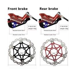 Kompletan komplet hidrauličkih kočnica Monorim EB01 s 4 klipa - poluge, čeljusti, sajla i kočni disk Monorim - 4 Kompletan kompl