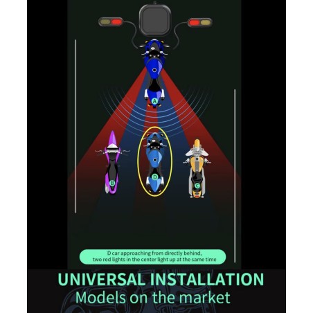 Sistem impermeabil de detectare a punctului mort (unghi de 130º) pentru scuter, bicicletă sau motocicletă KROXNE - 4  