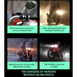 Wasserdichtes Toter-Winkel-Erkennungssystem (130º Winkel) für Roller, Fahrrad oder Motorrad KROXNE - 11  