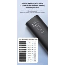 Håndholdt punktsveiser H1 med 11 og H2 med 90 justerbare moduser for litiumbatterier KROXNE - 7  